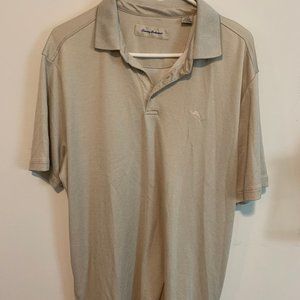 Tommy Bahama Beige Polo Shirt Fish logo